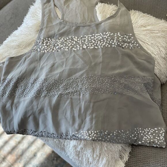 🆕Forever 21 Sheer & Sequin Tank Top, SZ L - Picture 2 of 4